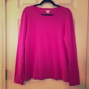 J.crew Hot Pink Crew Neck Sweater